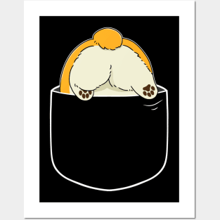 Funny Pocket Corgi Butt Humor Design for Cute Corgi Dog Owner and Lover Gift Posters and Art